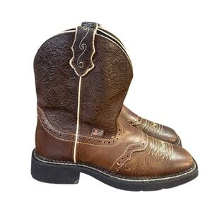 JUSTIN GYPSY MANDRA BROWN COWGIRL BOOTS SQUARE TOE Women’s Size 7 B